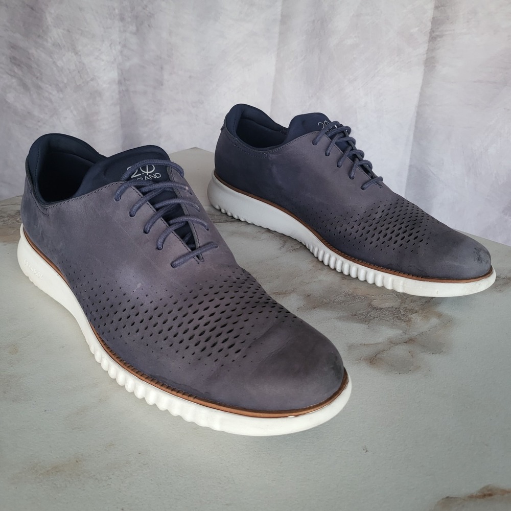 Cole Haan Grand 2.0 Oxford Sneakers Business Casual Blue Size 13 M Men's